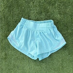 Baby blue/ light blue Lululemon hotty hots , size 2 length 2.5.